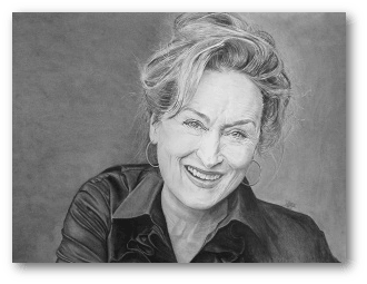 cuadro original de la actriz Meryl Streep realziado a mano