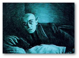 Cuadro Original realizado a bolígrafo de la película Nosferatu realizado a mano