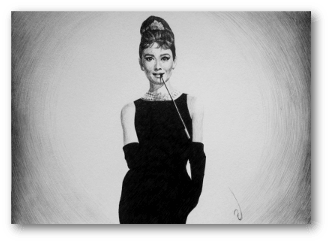 Póster basado en el cuadro original de Audrey Hepburn en Desayuno con Diamantes